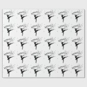 Papier Cadeau Ballerina Dancing with Music Notes (Plat)