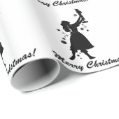 Papier Cadeau Ballerina et Nutcracker Joyeux enveloppement de No (Coin rond)