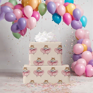 Papier Cadeau Ballerina Hamster Girls Anniversaire