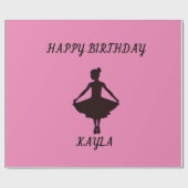 Papier Cadeau Ballerina joyeux papier d'emballage d'anniversaire (Plat)