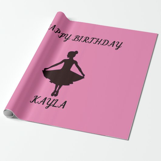 Papier Cadeau Ballerina joyeux papier d'emballage d'anniversaire (Déroulé)