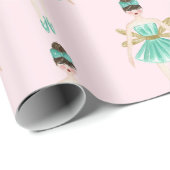 Papier Cadeau Ballerina, Mint et Blush (Coin rond)