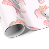 Papier Cadeau Ballerina Motif bleu rose et gris (Coin rond)