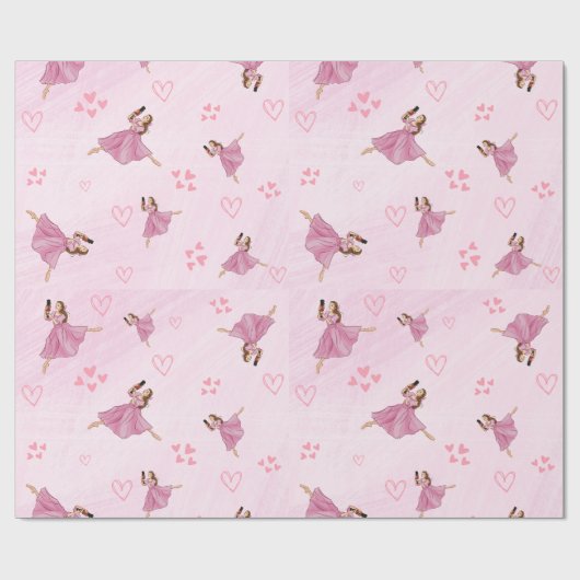 Papier Cadeau Ballerina Nutcracker Ballet (Plat)