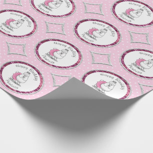 Papier Cadeau Ballerina Princess Poodle Dog (blanc)