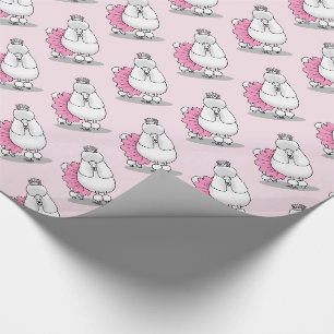 Papier Cadeau Ballerina Princess Poodle Dog (blanc)