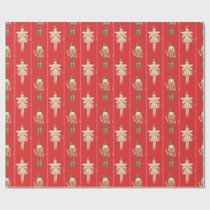 Papier Cadeau Ballerina Rouge Vintage Noël