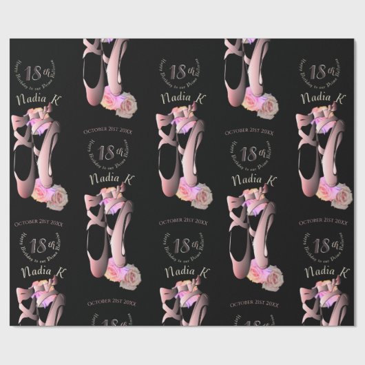 Papier Cadeau Ballerina Toe Chaussures Custom Event (Plat)