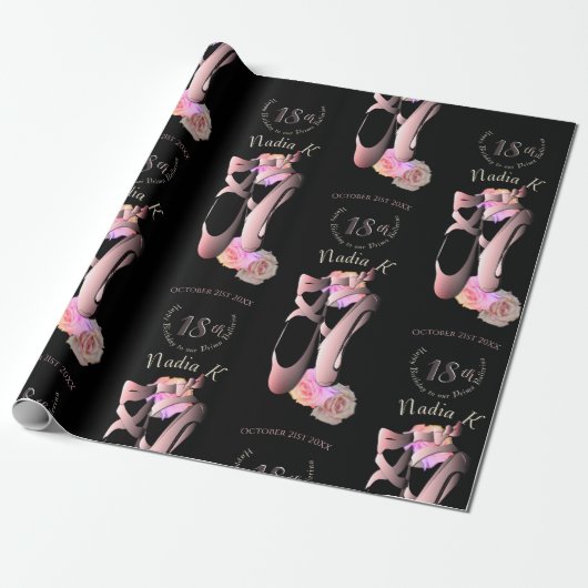 Papier Cadeau Ballerina Toe Chaussures Custom Event (Déroulé)