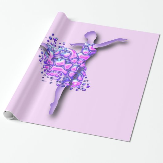 Papier Cadeau Ballerina Wrapper Paper Ballet Danseuse Femme (Déroulé)