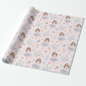 Papier Cadeau Ballerine avec cygnes (Déroulé)