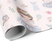 Papier Cadeau Ballerine avec cygnes (Coin rond)