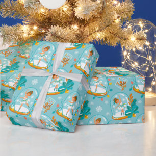 Papier Cadeau Ballerine de boule à neige de Noël