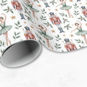 Papier Cadeau Ballerine de Noël Casse-Noisette Fête de Ballet