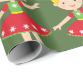 Papier Cadeau Ballerine de vacances de Noël (Coin rond)