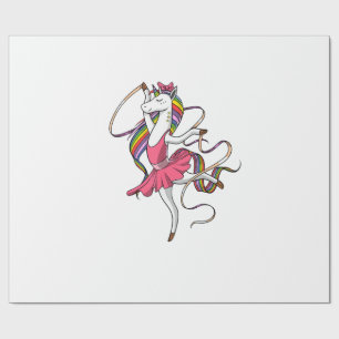 Papier Cadeau Ballerine Licorne Danseuse de Ballet Arc-en-ciel F