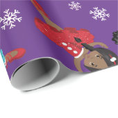 Papier Cadeau Ballerine noire de Noël (Coin rond)