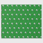 Papier Cadeau Balles de golf blanches et putters (Plat)