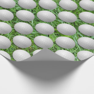 Papier Cadeau balles de golf blanches sur herbe verte