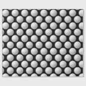 Papier Cadeau balles de golf blanches sur noir (Plat)