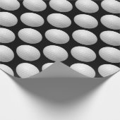 Papier Cadeau balles de golf blanches sur noir (Coin)