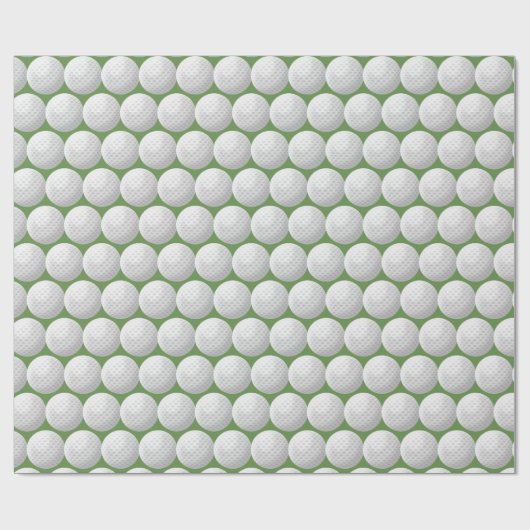 Papier Cadeau balles de golf blanches sur vert (Plat)