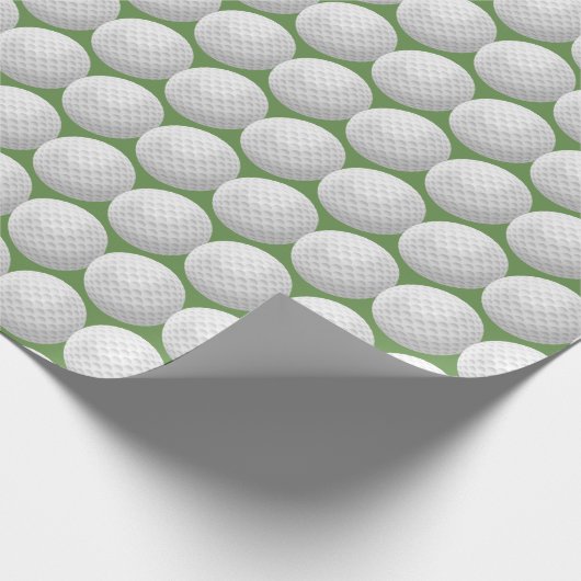 Papier Cadeau balles de golf blanches sur vert (Coin)
