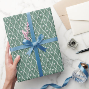 Papier Cadeau Balles de golf et clubs Argyle sur fond vert chass