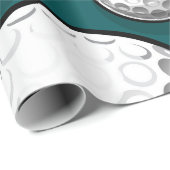 Papier Cadeau Balles de Golf Vertes (Coin rond)