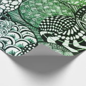 Papier Cadeau Balles de Noël à motifs originaux en vert (Coin)