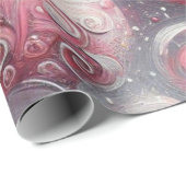 Papier Cadeau Balles de Noël Tourbillon rose blanc gris (Coin rond)