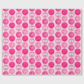 Papier Cadeau Balles de pickleball roses personnalisées pour la  (Plat)