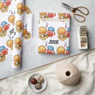 Papier Cadeau Balles de sport personnalisées