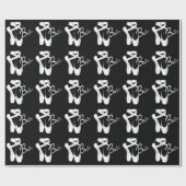 Papier Cadeau Ballet Ballerina Pointe Chaussures Blanc/Noir GW (Plat)