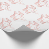 Papier Cadeau Ballet Ballerina Pointe Chaussures Rose GW (Coin)