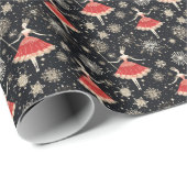 Papier Cadeau Ballet classique de craquelins, Valse des flocons  (Coin rond)