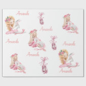 Papier Cadeau Ballet enfant personnalisé Ballerina Unicorn Bunny (Plat)