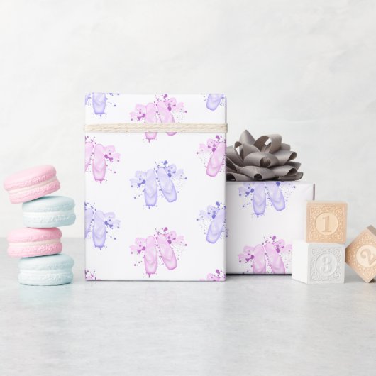 Papier Cadeau Ballet rose et violet Anniversaire Pointe Chaussur (Baby Shower)