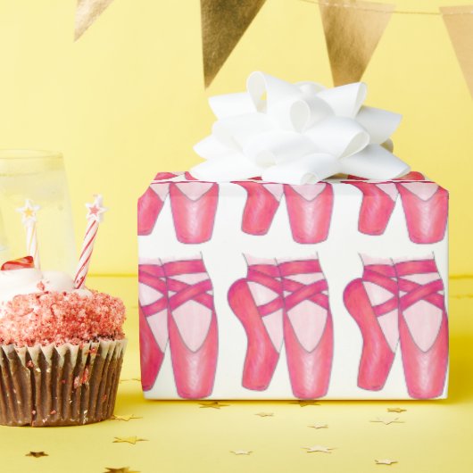 Papier Cadeau Ballet Rose Pointe Toe Chaussures Ballerina Classe (Fête d'anniversaire)