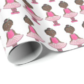 Papier Cadeau Ballet rose Tutu Anniversaire Danse Enseignant Bal (Coin rond)