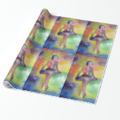 Papier Cadeau Ballet Space Art brillant Papier à enveloppement (Déroulé)