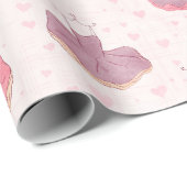 Papier Cadeau Ballet Tutu Chaussures et robes de Pointe (Coin rond)