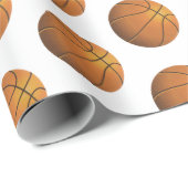 Papier Cadeau Ballon de basket (Coin rond)