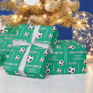 Papier Cadeau Ballon de Football Sports Enfants Fête d'anniversa
