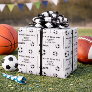 Papier Cadeau Ballon de Football Sports Enfants Fête d'Anniversa