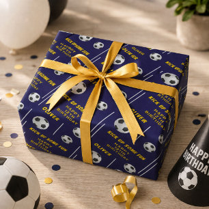 Papier Cadeau Ballon de Football Sports Enfants Fête d'anniversa