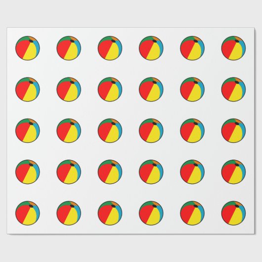 Papier Cadeau Ballon de plage (Plat)