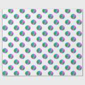 Papier Cadeau Ballon de plage multi de couleur (Plat)