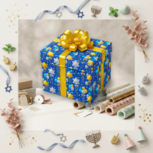 Papier Cadeau Ballon en forme d'étoile de Hanukkah d'anniversair