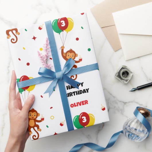 Papier Cadeau Ballon Singe Volant (Cadeaux)